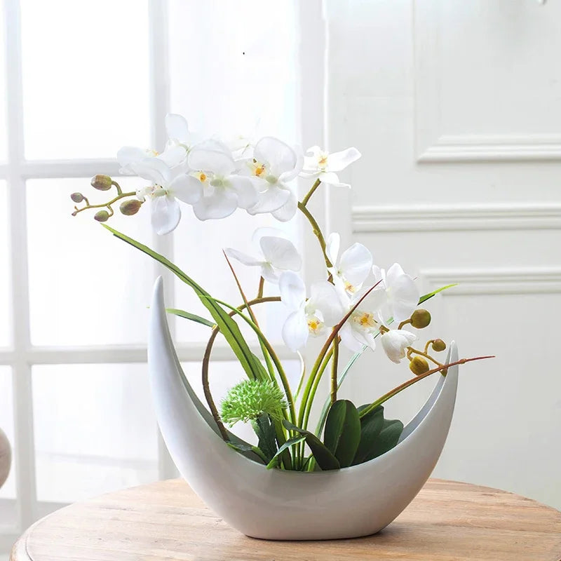 2pcs 8-Head Silk Butterfly Orchid 17 Colors for Home Decor Vases Wedding Decorative Plants Christmas Gifts Box Artificial Flower