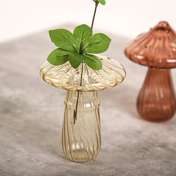 Hydroponics Plants Vase Mushroom Glass Aromatherapy Bottle Hydroponics Vase Home Office Desktop Crafts Ornament Decoration