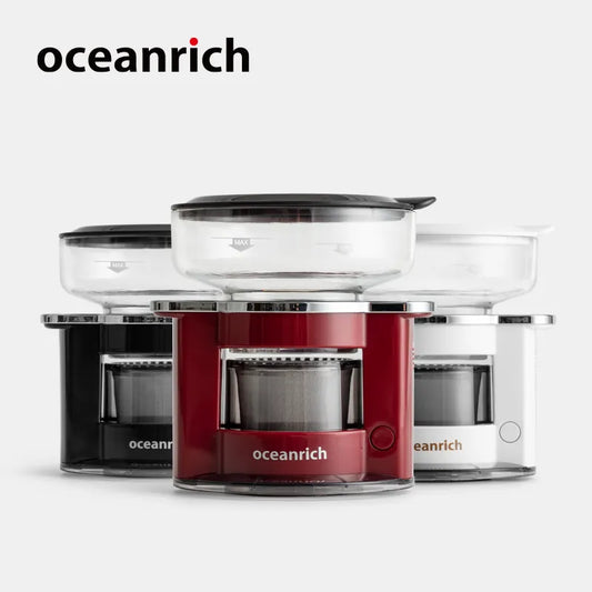 OCEANRICH S2 Automatische Einzelportions-Kaffeemaschine zum Übergießen, tragbare Kaffeemaschine, Kaffeetropfer, wiederverwendbare Kaffeekanne aus Edelstahl