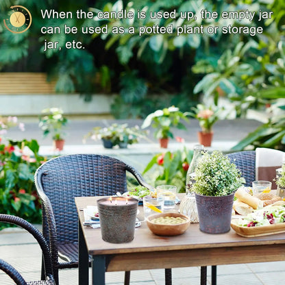 Citronella Candle Outdoor, 3 Wicks 20 OZ Smokeless Natural Smell Soy Wax Candle, 110hrs Burning Decorative Outdoor Candles