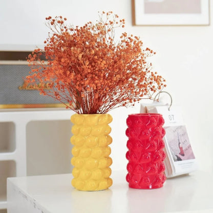 Lovely Ceramic Vase Creative Cartoon Fruit Lemon Strawberry Decorative Vases Flower Vase for Home Living Room Office Decor