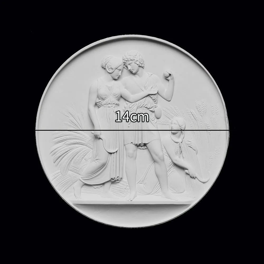 Creative Plaster Sculpture Desktop Small Ornaments Nordic Character Desktop Art Decoration Home Office Relief Painting