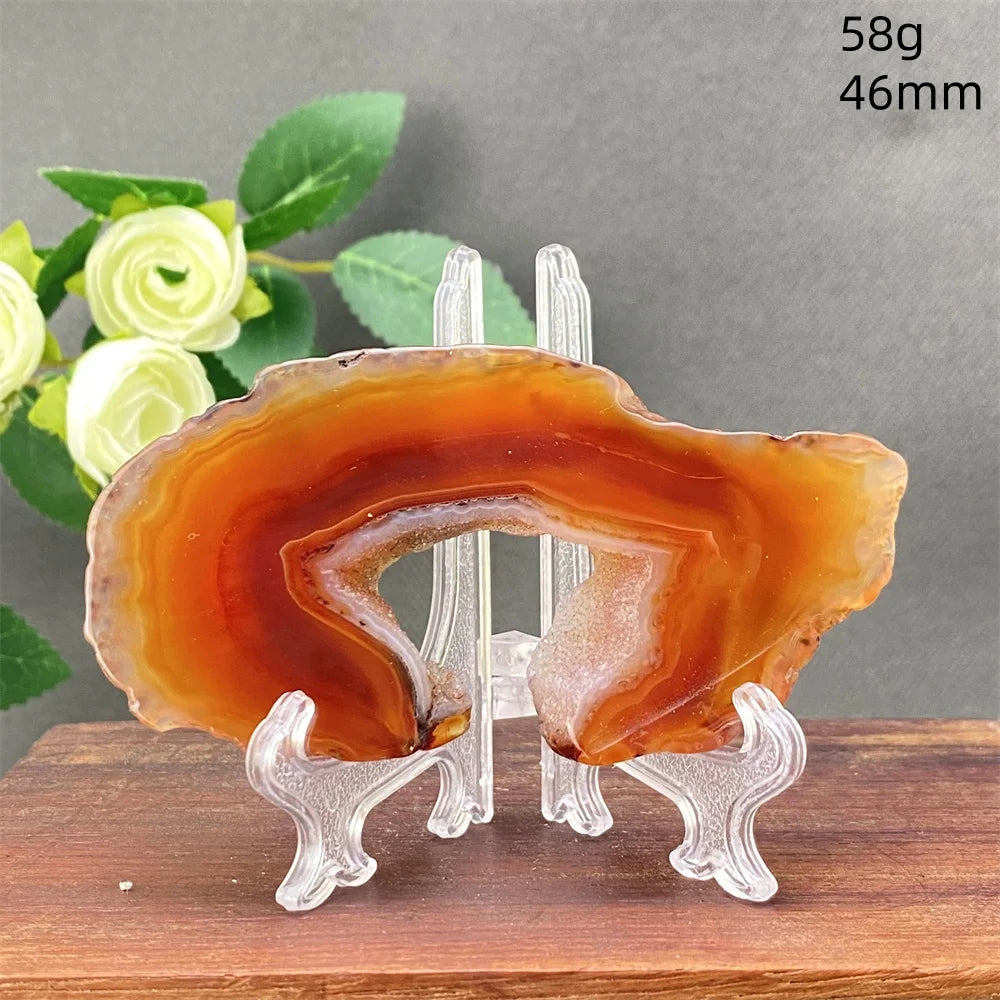 Natural Red Agate Crystal Cavity Stone - Energy Healing Reiki Meditation Beautiful Home Decor Gift for Prayer