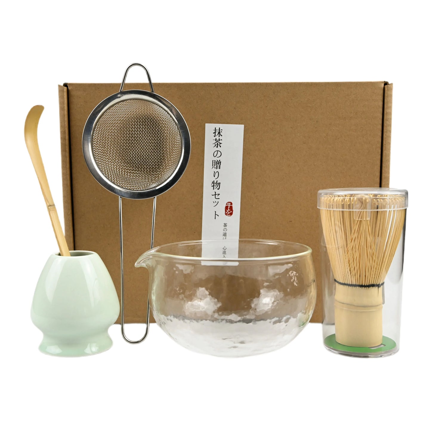5PCS/Set Japanese-style Matcha Bowl , Spoon, Tea Whisk, Sieve Mesh, Perfect Gift For Ceremony, Traditional Decoration