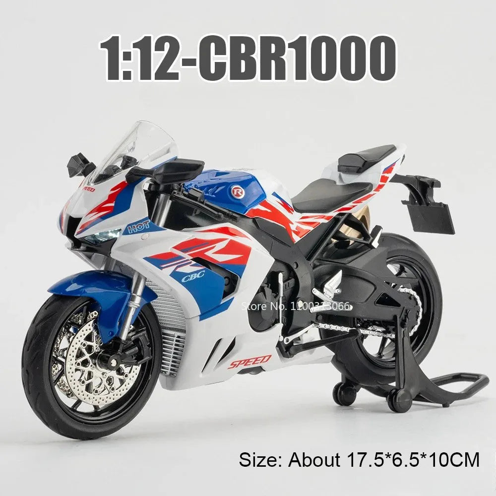 1:12 HaLei Honda CBR1000 Motorcycles Toys Cars Models Light Wheel Shock Absorption Rubber Tires Miniature Motorcycle Boys Gifts