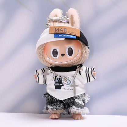 17cm Cute Mini Plush Dolls Outfits Lafufu Korean  Idol Doll Clothing Accessories Full Set Handsome Style Suits  Toy Gifts
