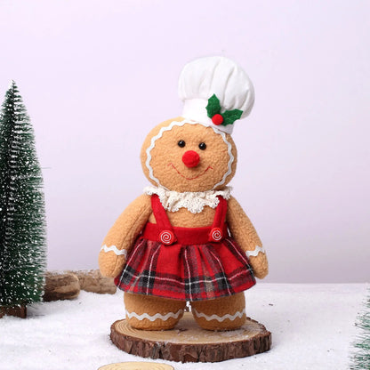 30cm Gingerbread Man Doll Christmas Plush Leg Dolls Xmas Tree Ornaments New Year Kids Gift 2023 Christmas Decorations for Home
