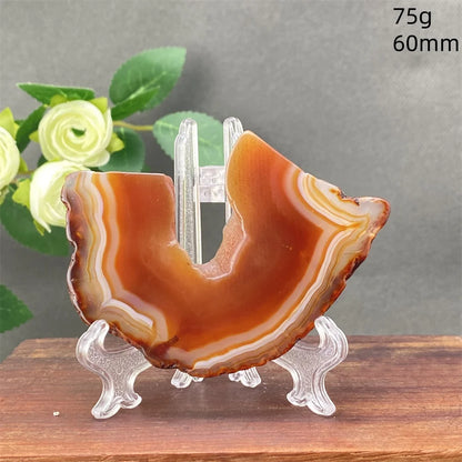 Natural Red Agate Crystal Cavity Stone - Energy Healing Reiki Meditation Beautiful Home Decor Gift for Prayer