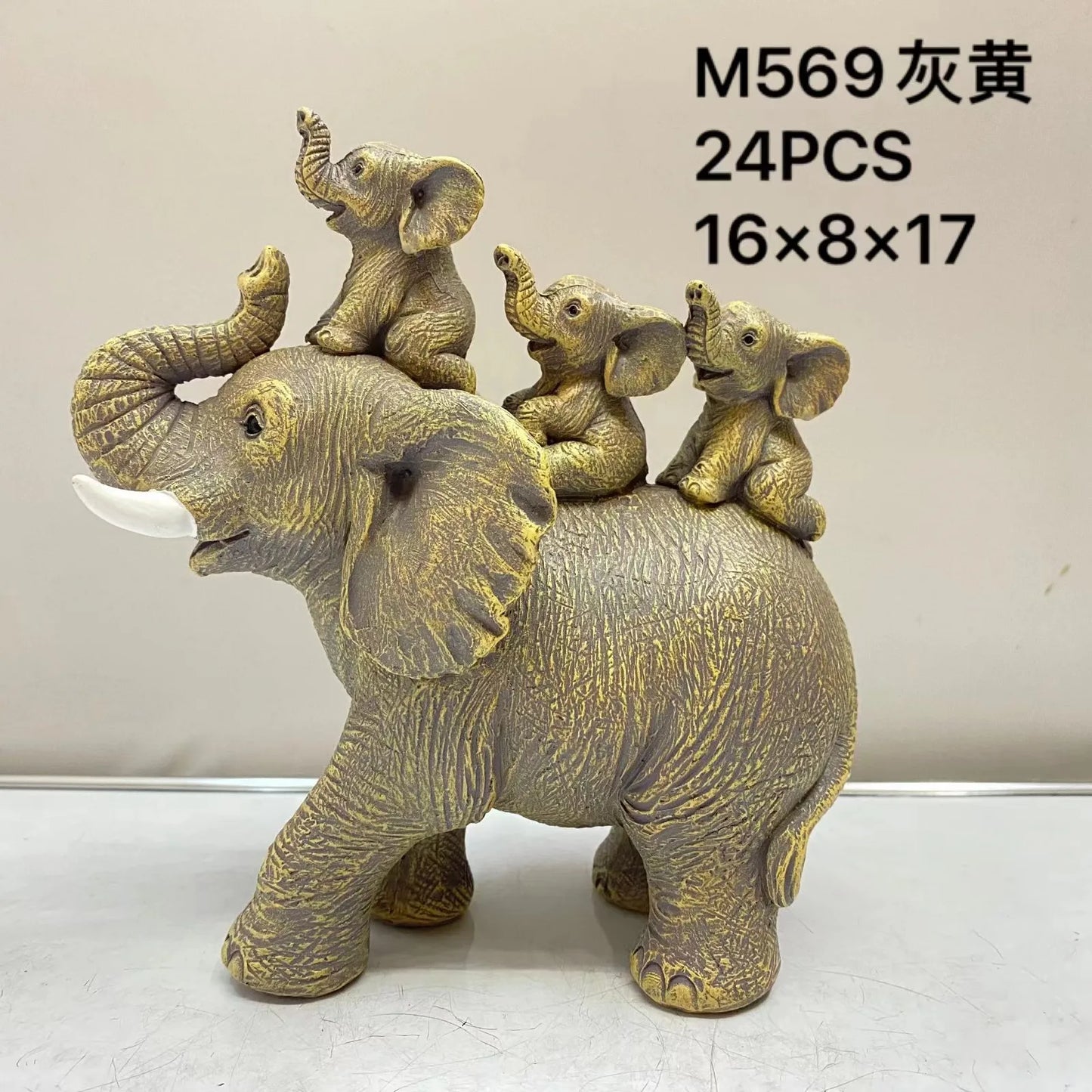 Mother Child Elephant Statue Resin Crafts Living Room Desktop Office Animals Home Feng Shui Decoration Ornaments Creative Gifts