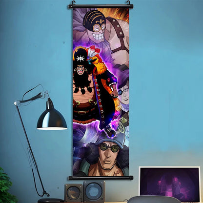 Luffy Hanging Scroll Poster ONE PIECE Anime Cartoon Wall Artwork Canvas Decor Home Decoration Zoro Wallpaper Doflamingo Art Gift