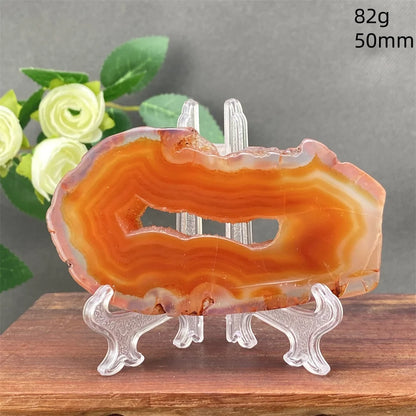 Natural Red Agate Crystal Cavity Stone - Energy Healing Reiki Meditation Beautiful Home Decor Gift for Prayer