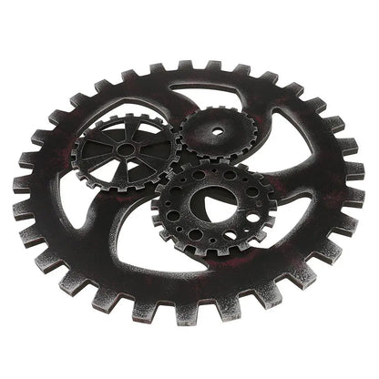 Large Retro Wooden Gear Ornaments for Home Bar Wall Hanging Decoration 40cm