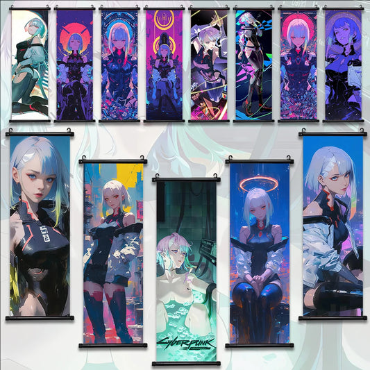 Cyberpunk Sexy Games Hanging Scroll Poster Wallpaper Wall Artwork Canvas Painting Print Rebecca Gaming Room Decoration Art Gift