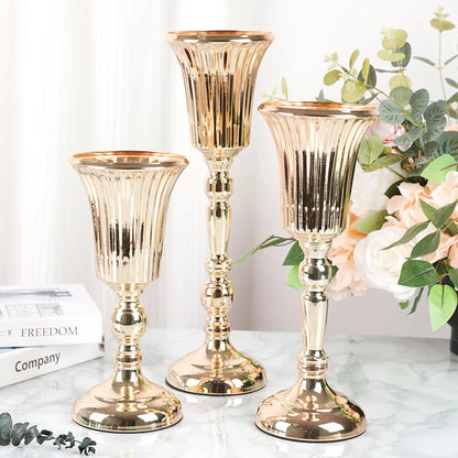 Desktop Metal Trumpet Centerpieces Vase Metal Trumpet Vases Welcome Area Road Guide Flower Holder Height Wedding Props