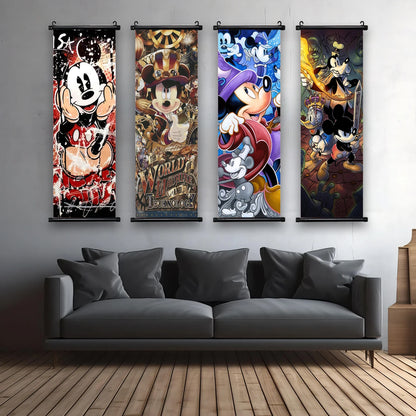 Disney Mickey Mouse Wallpaper Wall Artwork Canvas Hanging Scroll Poster Painting Print Home Decoration Art Child Birthday Gift