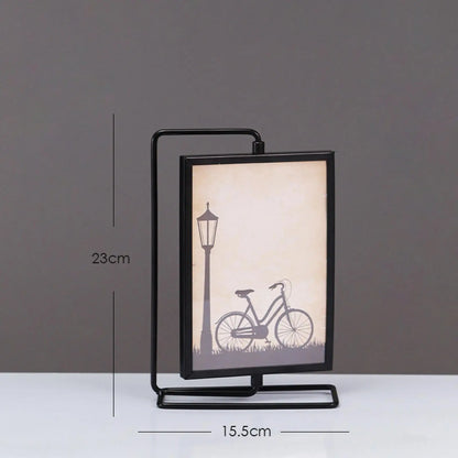 Picture Frame Cards Display Holder with Glass Front Ornament Rotating Photo Frame for Office Family Wedding Love Farmhouse Home