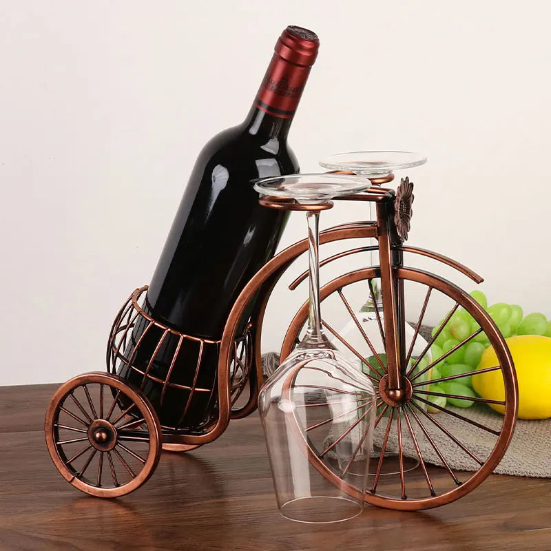 Personnalité créative rétro vélo forme casier à vin bar table à manger support de verre à vin double usage vin organisateur support