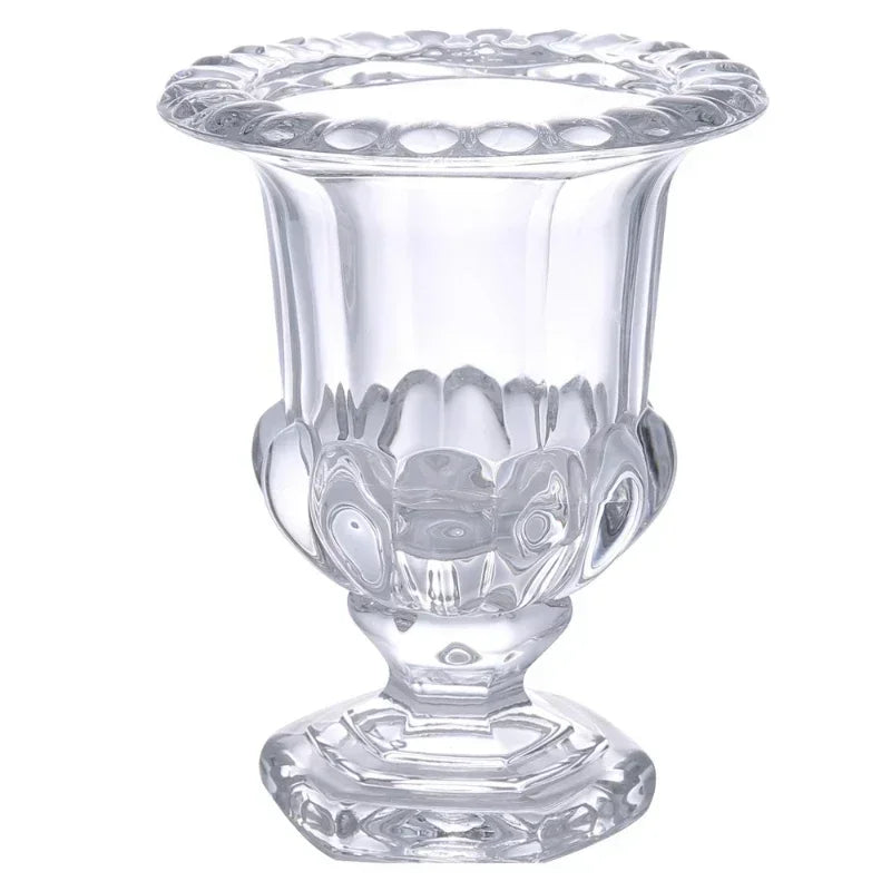 Retro European light luxury clear crystal glass vase ins simple home decoration room decoration modern decorative vase