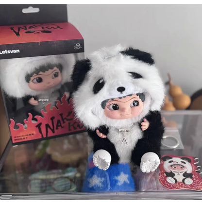 Wakuku Blind Box Fuzzy Trendy Fun Party Series And Wakuku Panda Elevator Action Figure Doll Bag Surprise Bag Pendant Doll Gift