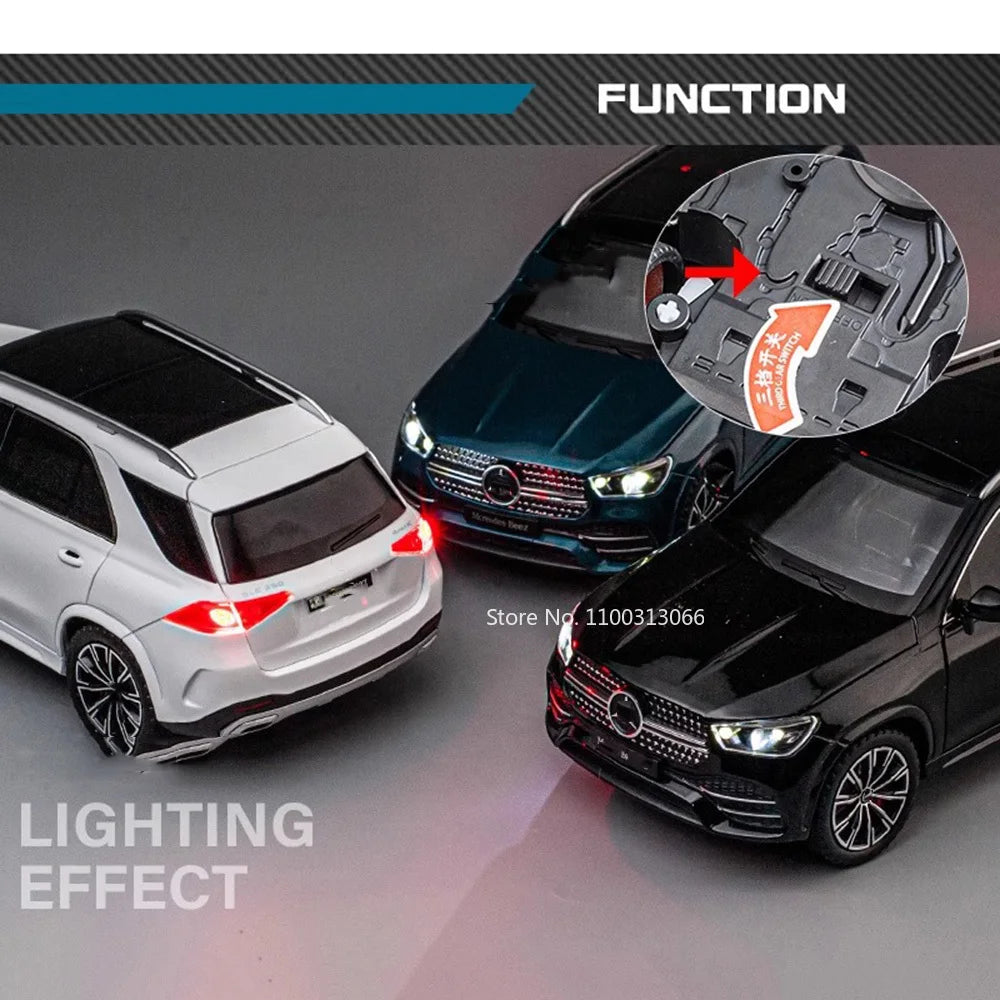 1:24 GLE350 300SL Alloy Cars Models Toys Diecasts Miniature Vehicles Model with Sound Light Pull Back SUV Models for Kids Gifts