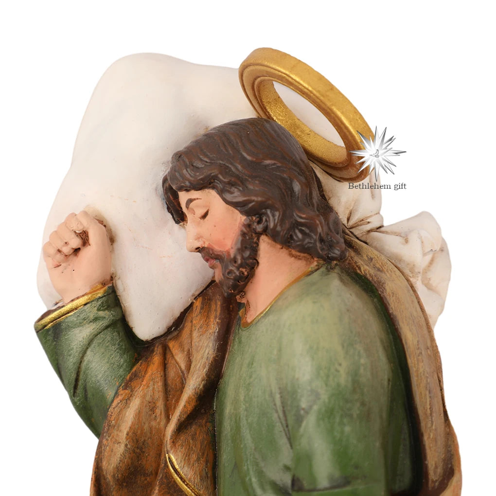 Bethlehem Gifts Schlafender Heiliger Josef, Kunstharzstatue, religiöse Skulptur, Ornament, Desktop-Statue, Heim- und Bürodekoration