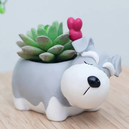 Ceramic Animal Flower Pot Cartoon Dog Mini Pot Succulents Plants Bonsai Pots For Artificial Succulent Plants Home Decoration