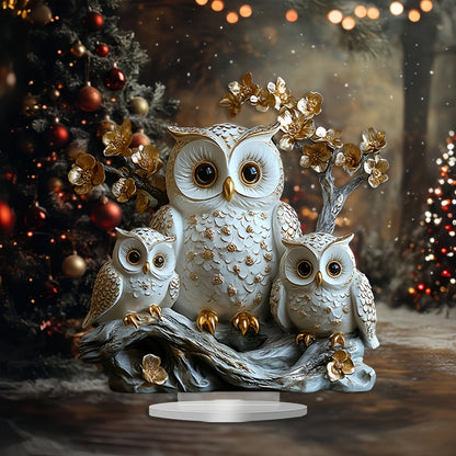 1PCS Acrylic Flat 2D Owl Family Animal Decoration,Home Decor,Living Room,Bookshelf,Wine Cooler,TV Stand Decoration