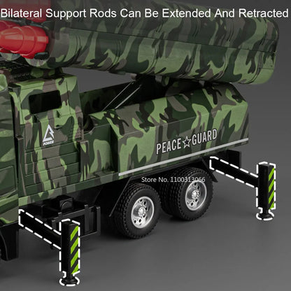 1:32 Intercontinental Missile Vehicles Toy Cars Models with Pull Back Light Sound Miniature Armored Car Boys Educational Toys