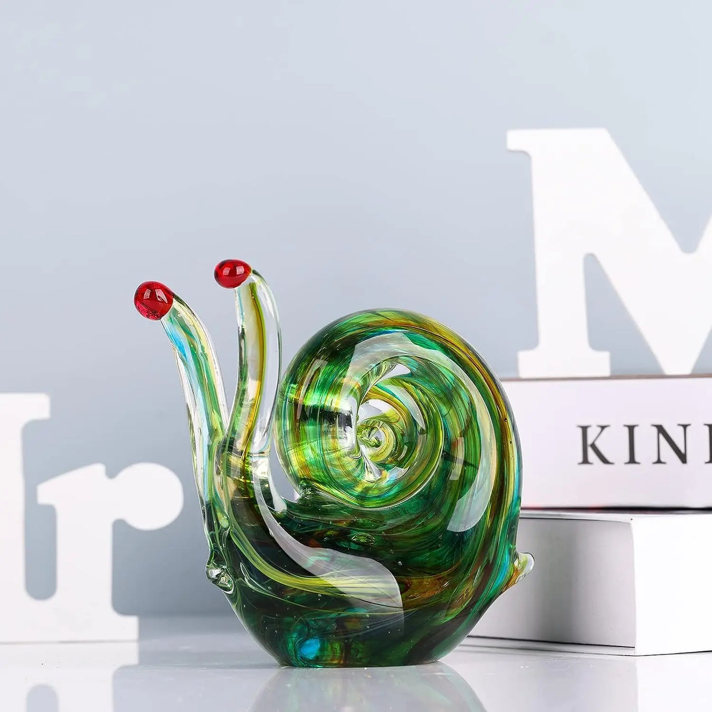 Glas-Schnecken-Skulptur, einzigartige handgefertigte bunte Murano-Reptilien-Statuen-Serie, Heimdekoration, Zubehör, Ornamente, Geschenke