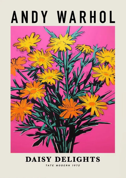 Andy Warhol Artwork Flowers Tulip Sunflowers Daisies Peony Abstract Poster Canvas Paintings Wall Art Pictures Home Decor