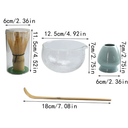 4PCS/Set Japanese-style Matcha Bowl , Spoon, Tea Whisk, Perfect Gift For Ceremony, Traditional Decoration