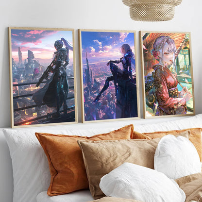 Cyberpunk Self-adhesive Poster Anime Movie Wallpaper Figures Wall Art Bedroom HD Decor Gift Home Decoration Painting Pictures