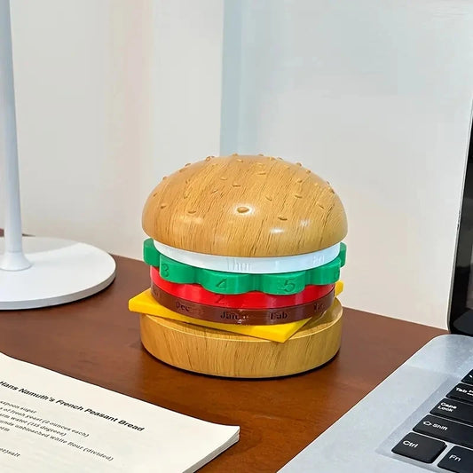 Creative Burger Calendar Coaster Organization Fashion Burger Multi Functional Birthday Gift Office Decoration
