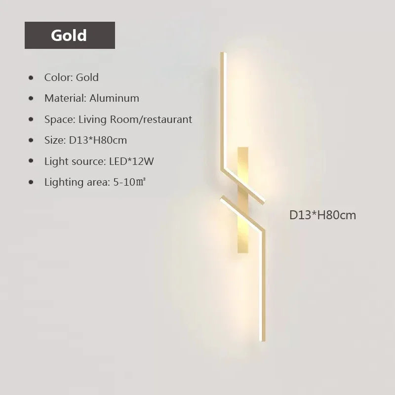 Modern LED Wall Lamp for Living Room TV Sofa Lobby Background  Bedroom Bedside Wall Lights Indoor Sconce Decor Lighting Fixture