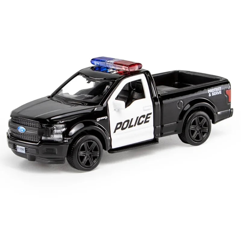 1:36 Ford Mustang Police Car Model Toy Alloy Diecasts Dodge Vehicles Model Simulation Car with Pull Back Collection Kids Gifts