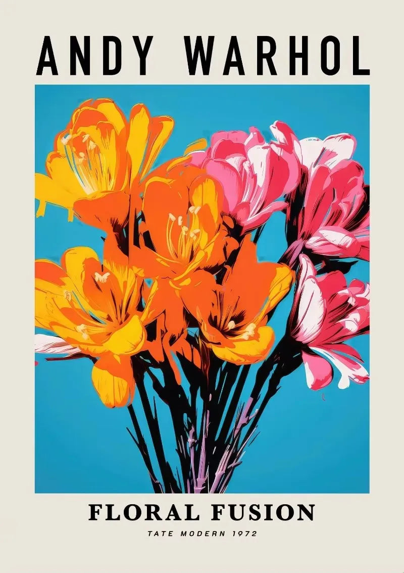 Andy Warhol Artwork Flowers Tulip Sunflowers Daisies Peony Abstract Poster Canvas Paintings Wall Art Pictures Home Decor