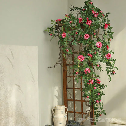 Rose series Wall hanging Flower Decor Floral Rattan diy Wedding living room Reception decoration  Accessories Events Party Props