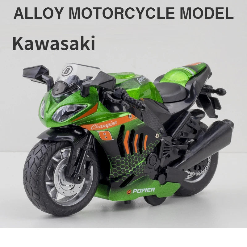 1/12 Motorcycle Cars Models Metal Diecast Toys Rubber Tires with Light Sound Motorcycles Models Toy for Kids Birthday Gifts