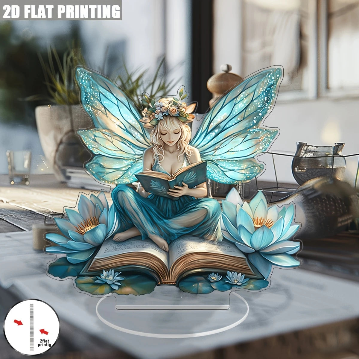 7in Acrylic fairy Tale Angel Elf Can Stand Tabletop Decoration Home Office Club cafe Decoration Friend Birthday Gift Photo Props