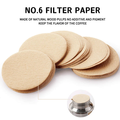 Papier filtre à café V.60, filtres coniques à usage unique, compatibles avec les Fibers de bambou naturelles Hario et Chemex Pour outils Barista