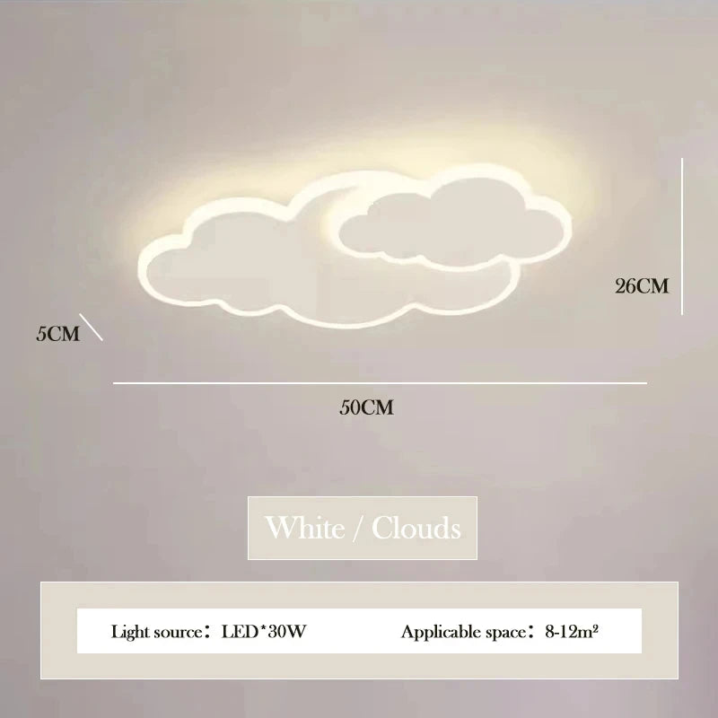 Children's Room Ceiling Light Modern Girl's Room Bedroom Study Ceiling Lamp Originality Cloud Shape Designer Decor Light Fixture