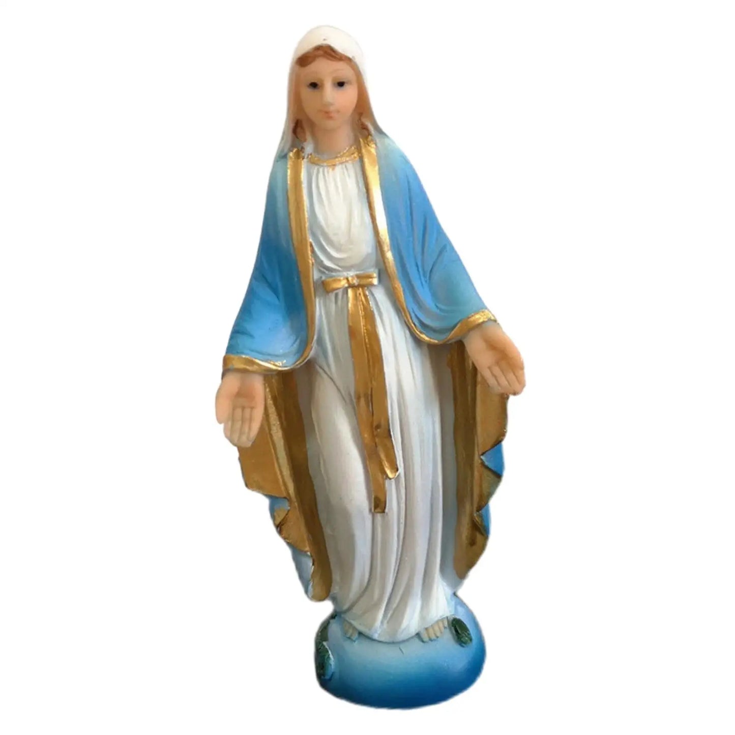 Statue der Jungfrau Maria, Kunstwerk, 13 cm, Sammlung, Schreibtisch-Display, religiöse Statue aus Kunstharz, für Regal, Schlafzimmer, Schreibtisch, Kirche, Büro