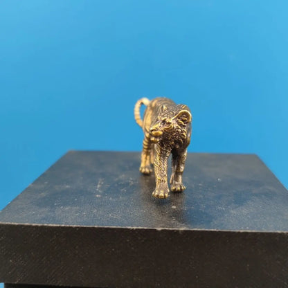 Miniature Brass Tiger Ornament Creative Animal Ornament Crafts Art Desktop Statues Modern Home Decor Item