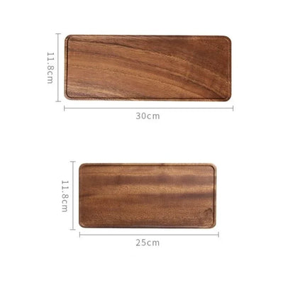 Wooden Tray Rectangular Fruit Snack Food Storage Tray Hotel Home Kung Fu Tea Tray Decorative Items