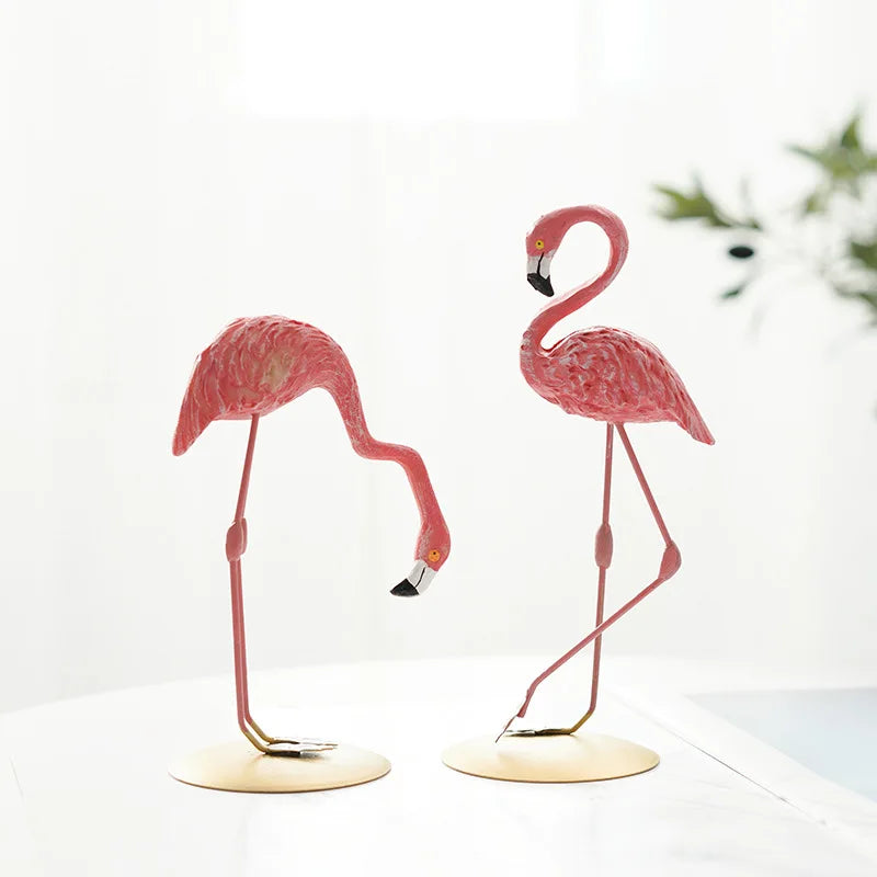 Nordic Flamingo Figurine Figure Statue Sculpture Living Room Office Wedding Party Ornaments Home Decor Decoration Accessories