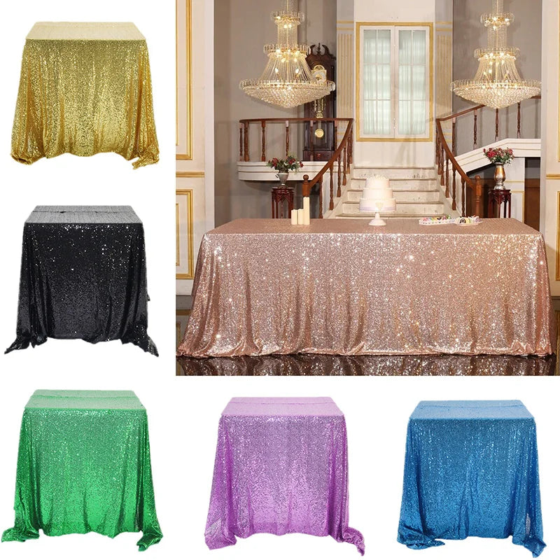 Glitter Sequin Table Cloth Rectangular Square Table Covers For Wedding Birthday Party Banquet Home Decoration Shiny Tablecloth