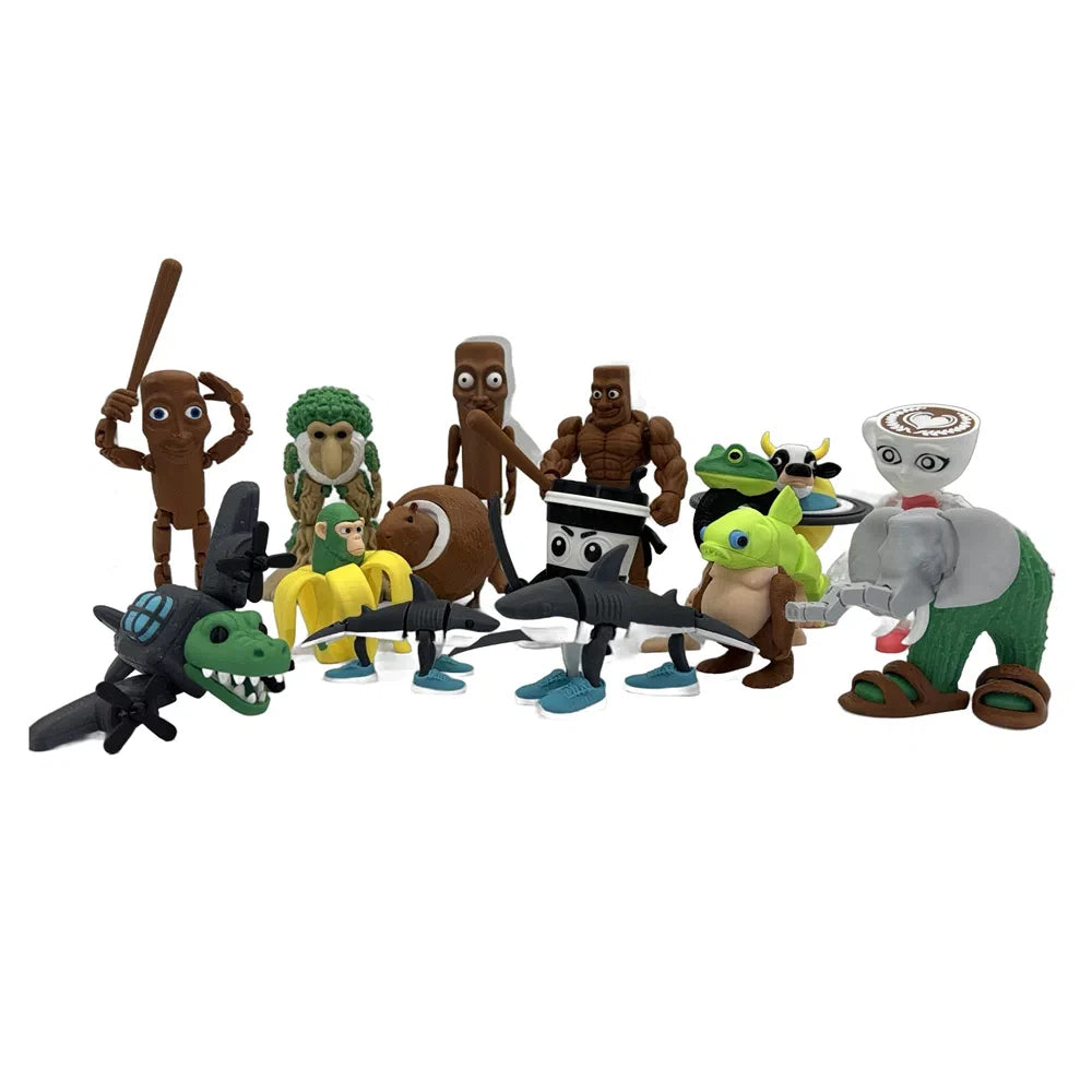 New Tung Tung Tung Sahur Figure Desktop Decoration Articulated Tralalero Tralala Figure Ornament Funny Doll 3D Printed Toys