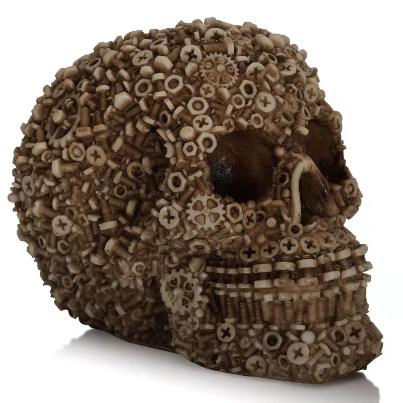 BUF résine vis engrenage Style mécanique crâne décoratif artisanat ornement décor à la maison Statue Halloween décoration Sculpture