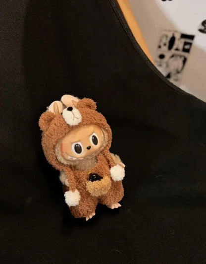 Hot High Quality Lafufu Doll Figure Fashion 17cm Clothes Only Model Doll Little Clothes Color Match Hoodie Ornament Cute Xmas