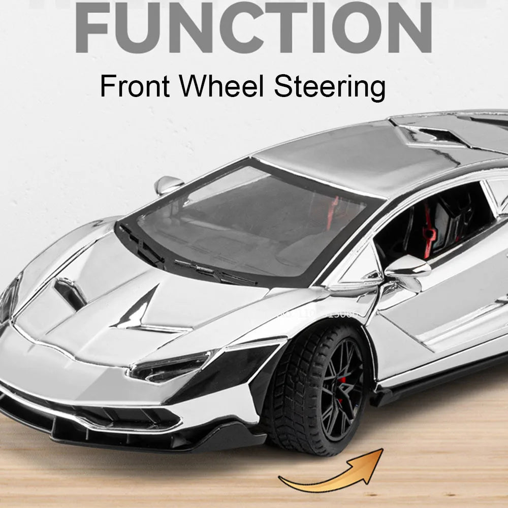 1:24 Lambor LP770-4 Huracan STO Toy Model Sports Cars Wheels Turned Miniature Car 4 Doors Opened Vehicle Boys Educational Toys